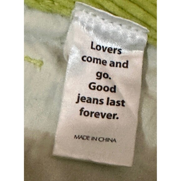 PacSun Women Lime Corduroy Mom Jeans Inseam 27 Size 24 Excellent - Picture 5 of 7